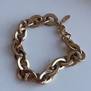 Vintage Signed Oscar de la Renta Goldtone Chain Link Bracelet